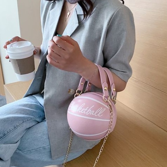 Basketball Shaped Satchel Bag Pink - Picture 2 of 5
